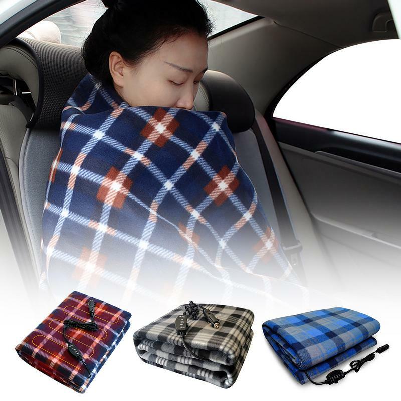 Travel Heated Blanket Electric 12-Volt Portable Car Heated Outdoor Blanket Machine Washable Heated Blanket for RV Truck Camping