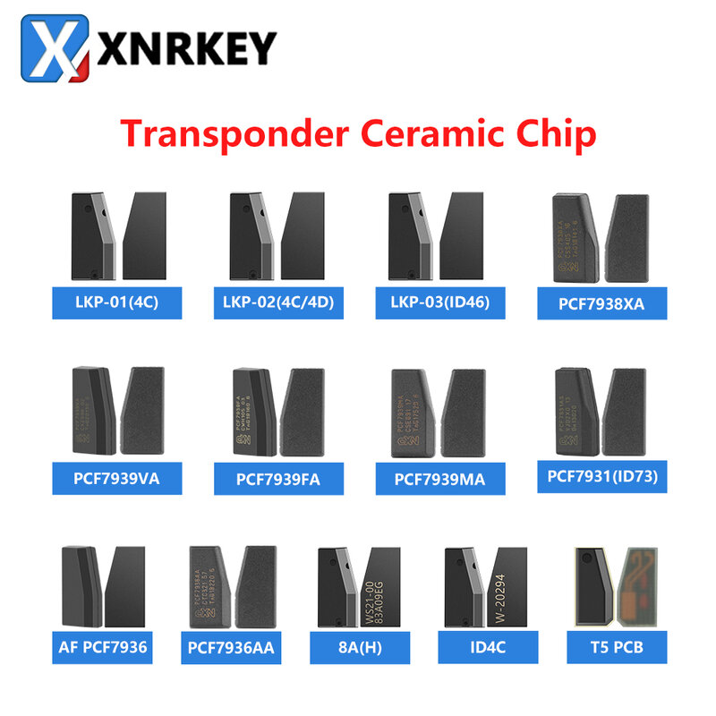 XNRKEY-transponder chave do carro, microplaqueta cerâmica, LKP-01, LKP-02, LKP03, PCF7938XA, PCF7939VA, PCF7931, AF, PCF7936, PCF7936AA, 8A(H), ID4C, T5PCB