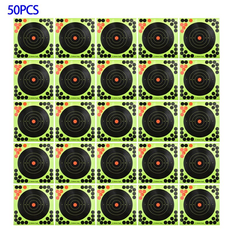 50 buah/lot Target bunga cipratan latihan reaktif Glow Shoting kertas neon Target stiker ringan tembak Reactiv