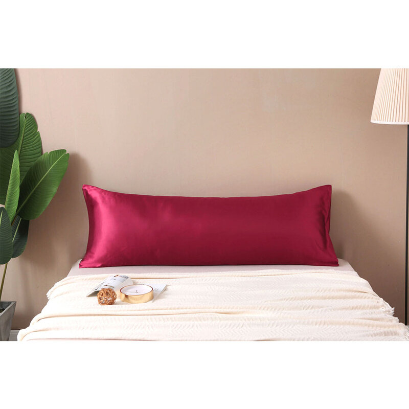 Funda de almohada de satén corporal con cierre de sobre, fundas de almohada largas, funda de almohada suave y transpirable, regalo para durmientes, 20x54 pulgadas