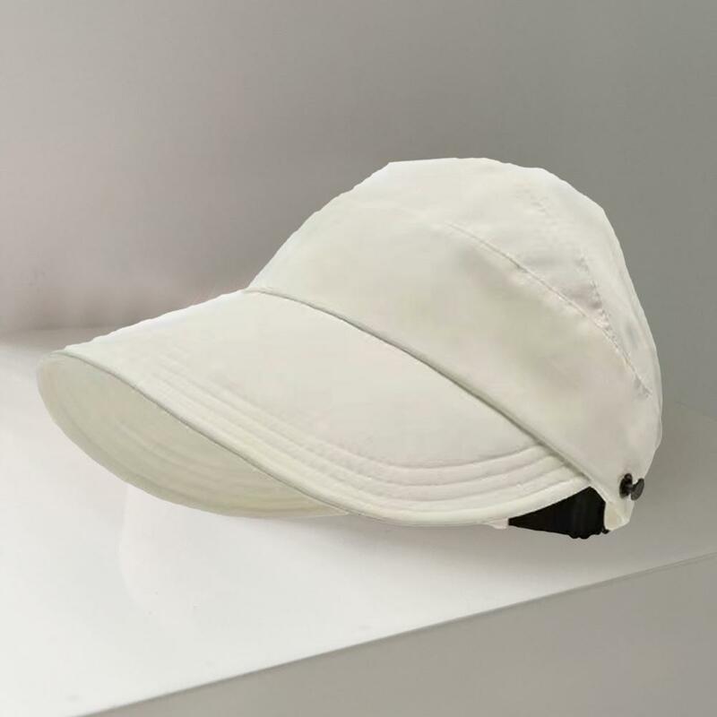 Chapeau de protection solaire à large bord avec trou pour queue de cheval, jardinage, voyage, anti-UV, léger, pliable, crème solaire pour l'extérieur