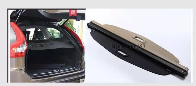 Para volvo xc60 2009-2016 tronco traseiro segurança escudo carga capa alta qualit acessórios de automóvel preto bege