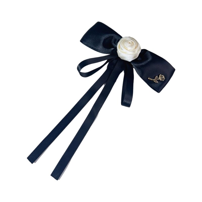 Винтажный галстук-бабочка с лентой и регулируемыми булавками с камелией, ювелирные изделия, французская брошь, заколки с роза