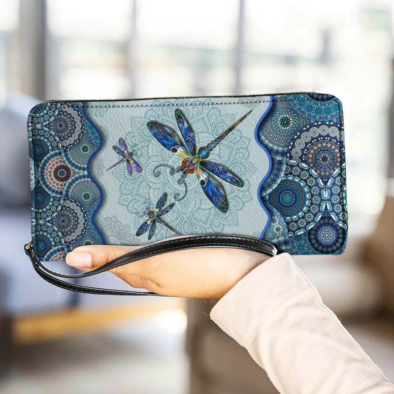 Fancy Butterfly Print Custom Ladies Purse Painted Personalized PU Leather mini Popular Personalized кошелек брендовый люкс