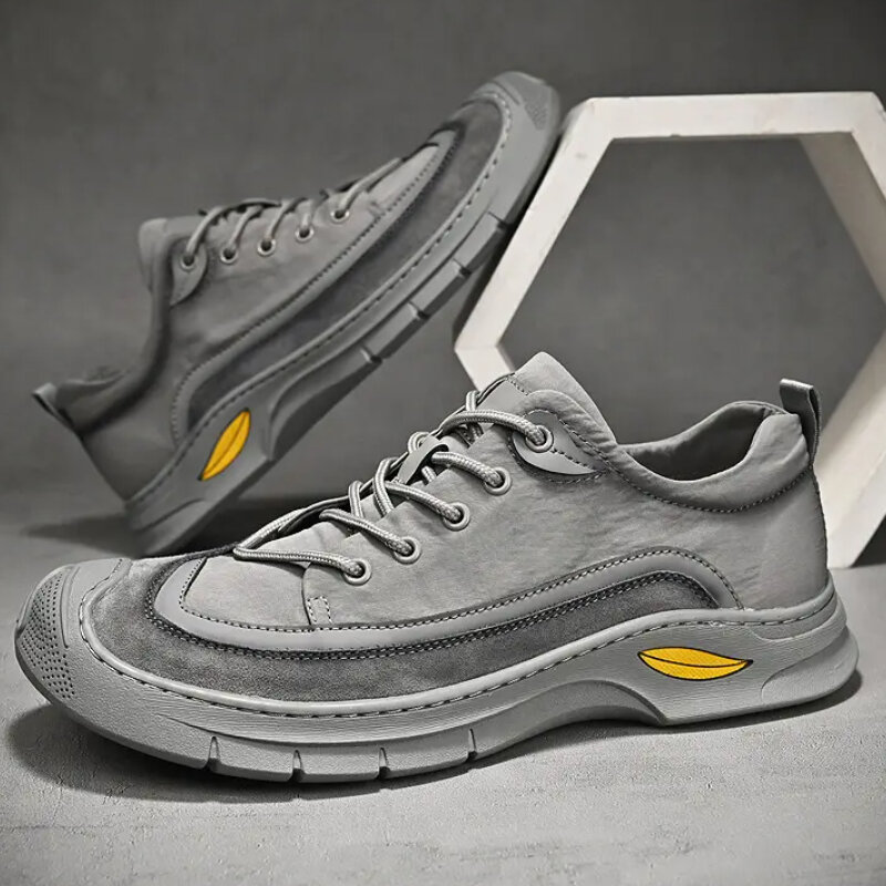 Scarpe da uomo punta tonda stringate Comfort Sneakers suola spessa antiscivolo calzature leggere per il tempo libero Chaussure Homme
