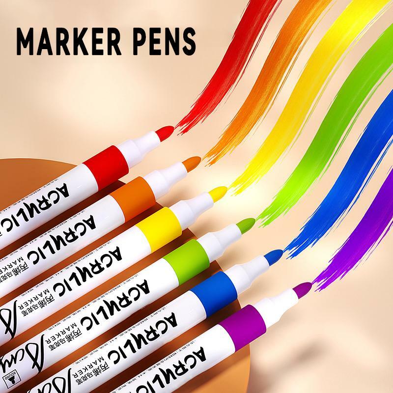 24 Colors Marker Pen Set Acrylic Marker Highlighter Coloring Pen Children's DIY Painting and Coloring Pen