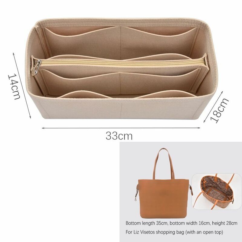 1Pcs Felt Internal Bag Liner Travel Insert Organizer Handbag Purse Large Liner Portable Cosmetic Bags Handbag For Liz Visetos