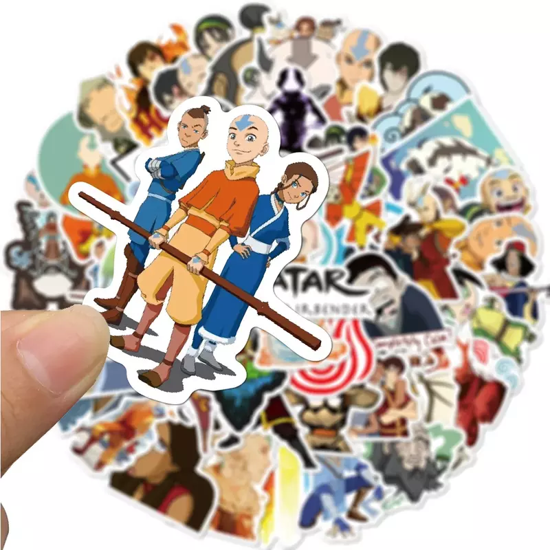 50 pz New Cool Anime Avatar l'ultimo Airbender adesivi impermeabili fai da te Skateboard chitarra telefono Cartoon decalcomania bambini giocattolo Sticker