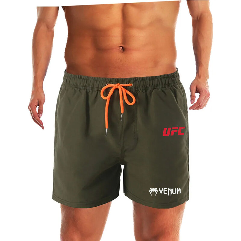 กางเกงชายหาดขาสั้นสำหรับผู้ชายกางเกงว่ายน้ำแห้งเร็วระบายอากาศได้ดีกางเกงต่อยมวย2024ฤดูร้อน