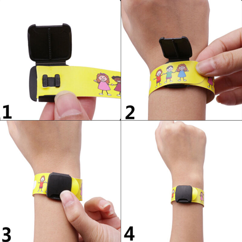 Cinturino da polso impermeabile regolabile da 4 pezzi per bambini da viaggio all'aperto sicuro braccialetto Anti-smarrimento braccialetto di riconoscimento di sicurezza per bambini