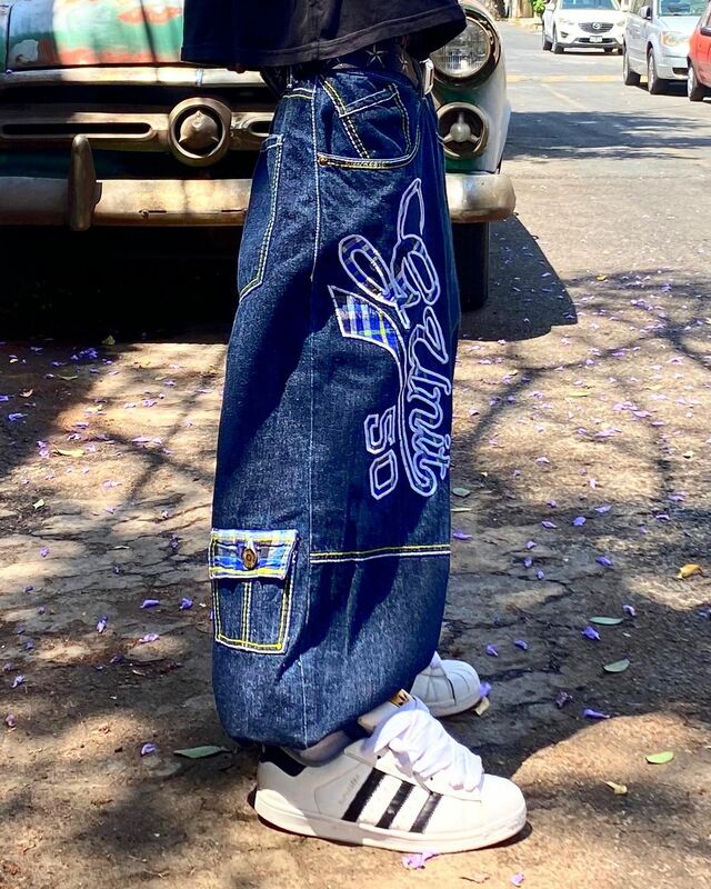Amerykańska ulica napis na plakietce jeansy męskie w stylu Vintage Hip-hop luźne spodnie z prosta szeroka nogawkami 2024 nowe modne dżinsy typu Y2K w stylu Harajuku Unisex
