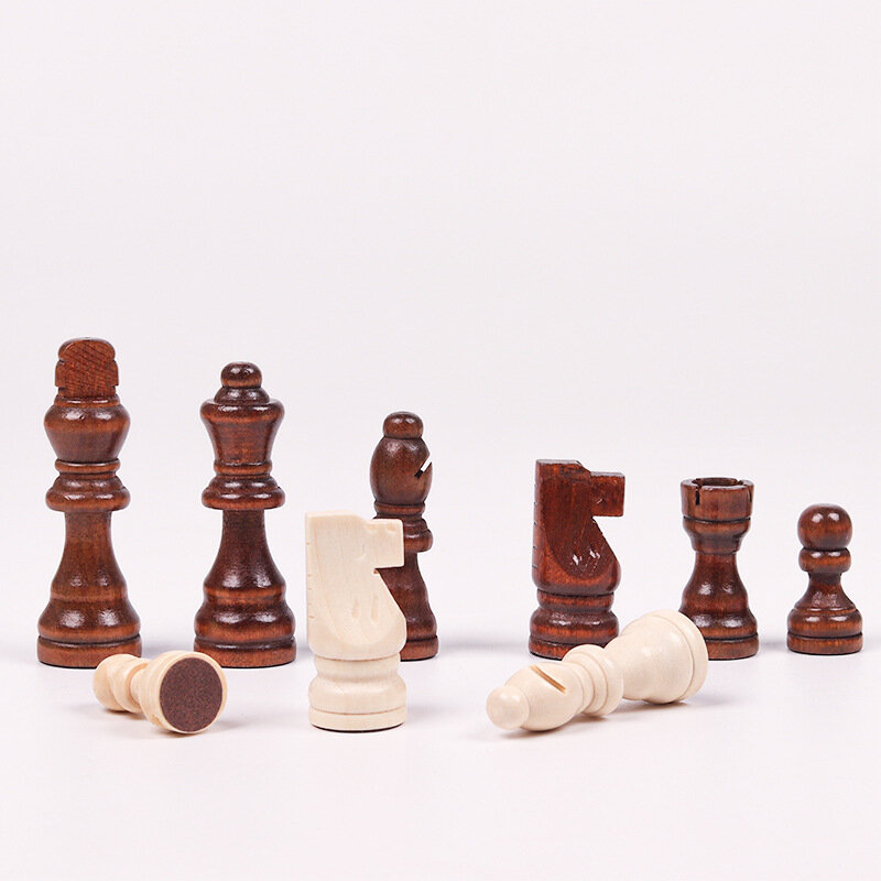 مجموعة كاملة من قطع الشطرنج الخشبية ، لعبة شطرنج عالمية الشطرنج ، 32 شطرنج