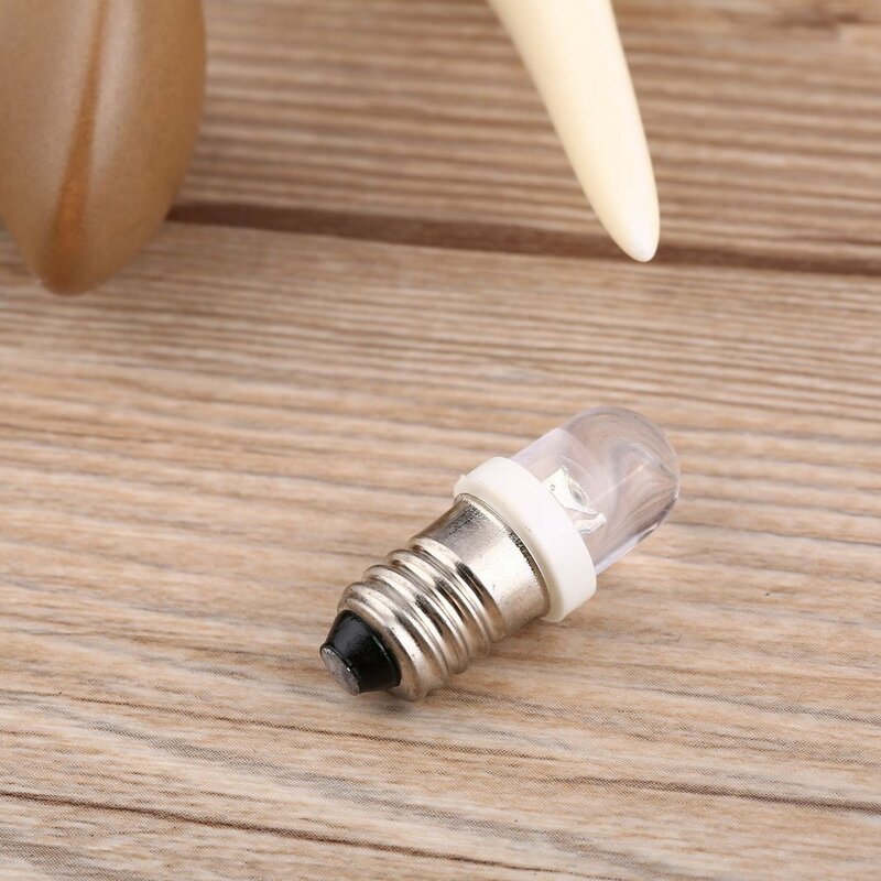 Durable E10 LED Screw Base Indicator Bulb Cold White 6V DC High Bright Illumination Lamp Light Bulb Cold White