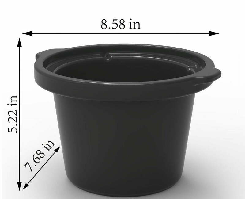 Медленная Плита mainstay 2 QT, матовая черная отделка, съемный керамический горшок