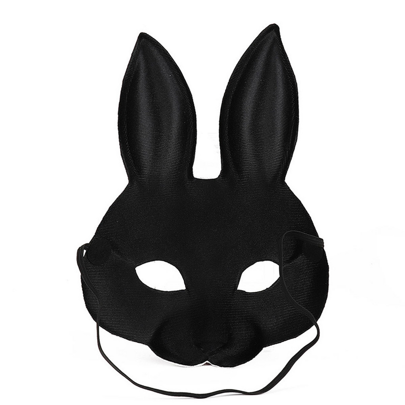 Maschera di coniglio mezza faccia creativa divertente decorazione orecchio di coniglio maschera EVA per Party Festival Club (marrone)
