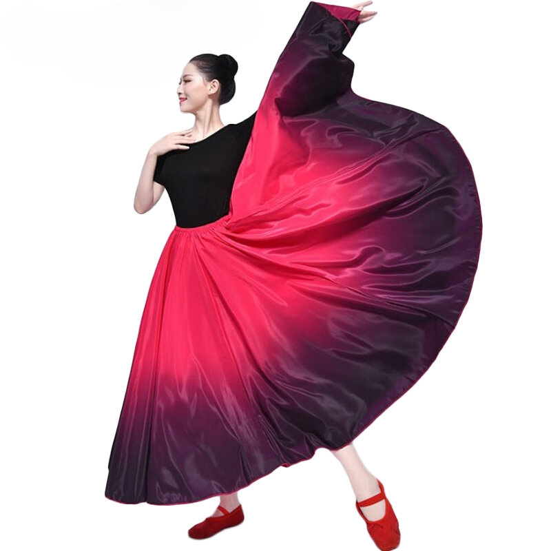ベリーダンスのための女性の長いサテンスカート、ジプシーショートスカート、ジプシーのパフォーマンス、実践的なロングスタイル、新しい