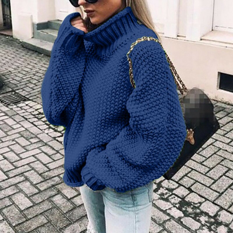 Pullover per le donne spessa grosso lavorato a maglia caldo Pullover con cappuccio manica lunga Cardigan Pullover top in maglia per le donne maglione