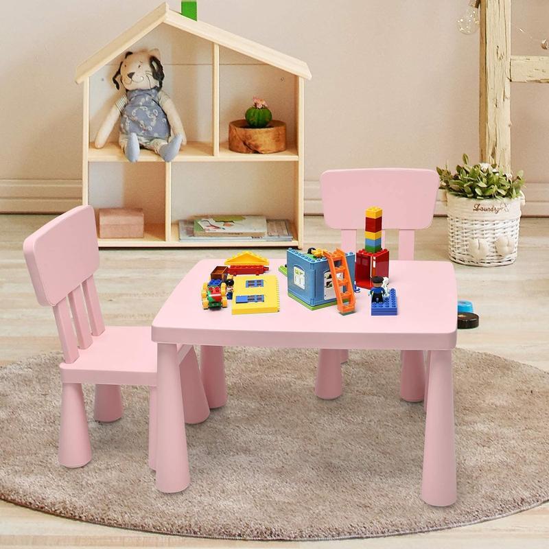 Costzon - Kids Table and Children Activity Table for Reak Time, Arts Crafts, Preschool, Kindergarten  Playroom, Easy Clean