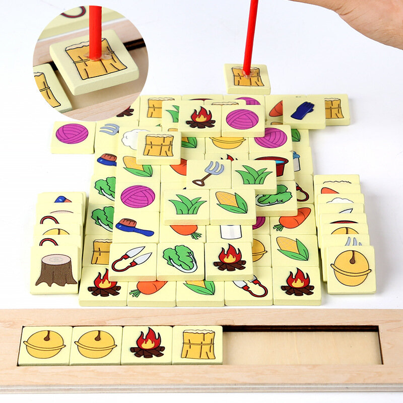 تيكتوك نفس البطاقة الخشبية ، xiaoxiaol ، لعبة الطاولة التفاعلية للوالدين والطفل