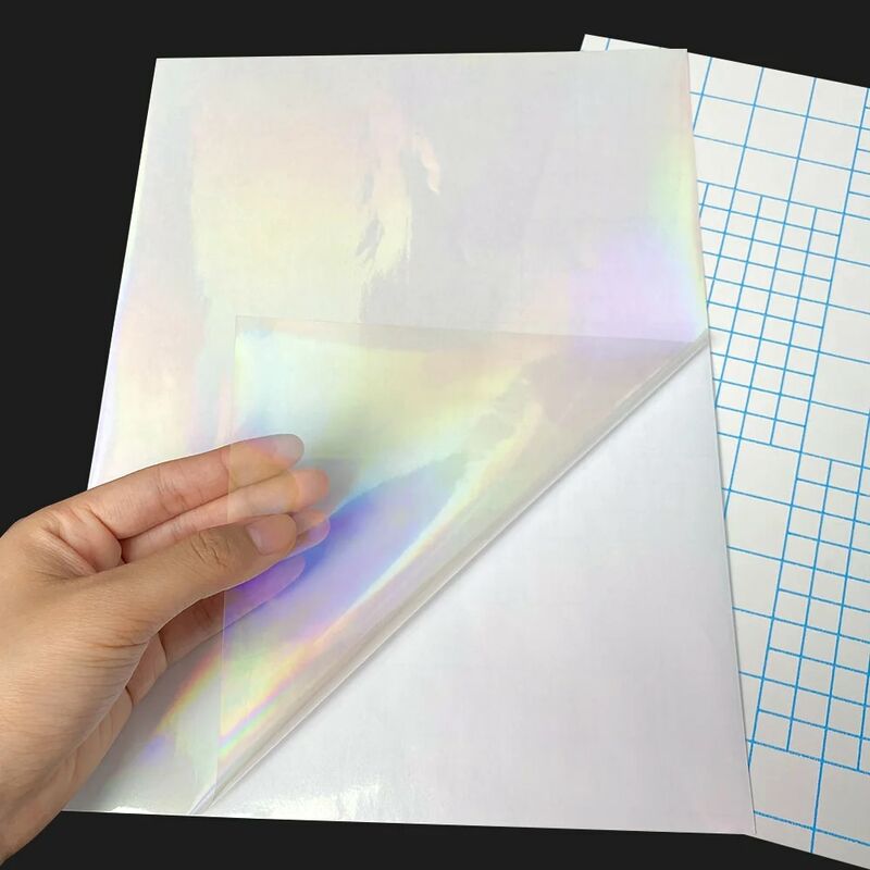 50 Sheets Holographic Cát Lá Mỏng Băng Keo Lại Nóng Dập Trên Giấy Ảnh A4 Lạnh Cán Bộ Phim Tự Làm Gói Màu thẻ