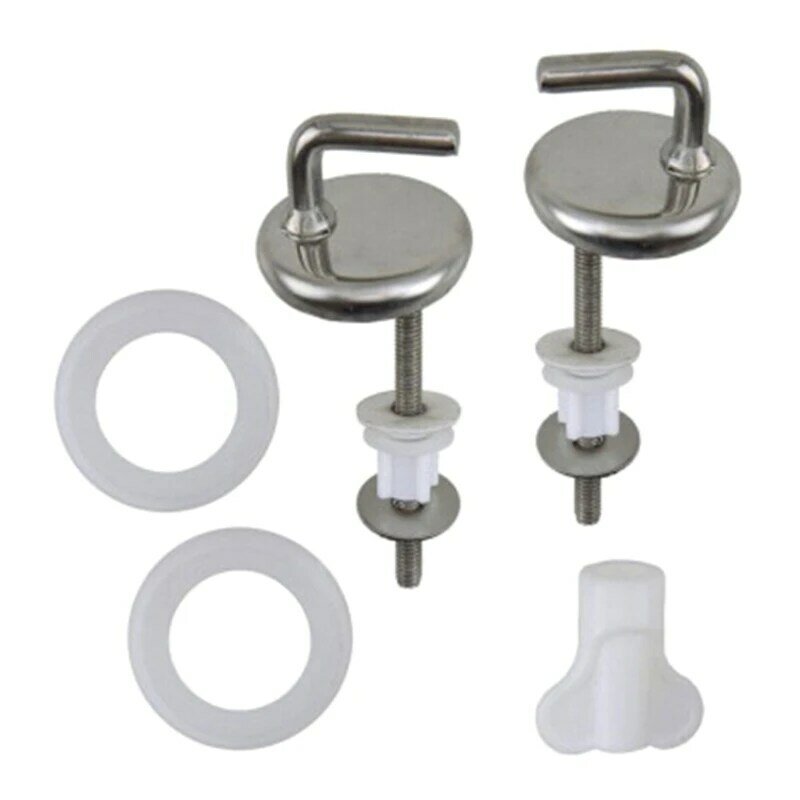 Stable Attachment Toilet Replacement Toliet Hinges/Screws Easy to Clean Toilet Hinges Set Reliable Support for DropShipping