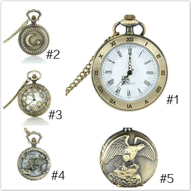 خمر تصميم شفاف ساعة الجيب الأرقام الرومانية الطلب كوارتز قلادة سلسلة قلادة هدايا LL @ 17