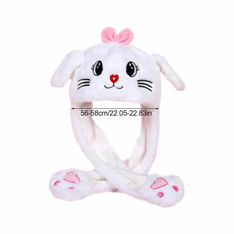 Sombrero con Orejas de conejo en movimiento para niñas, juguete de felpa, divertido, ideal para regalo