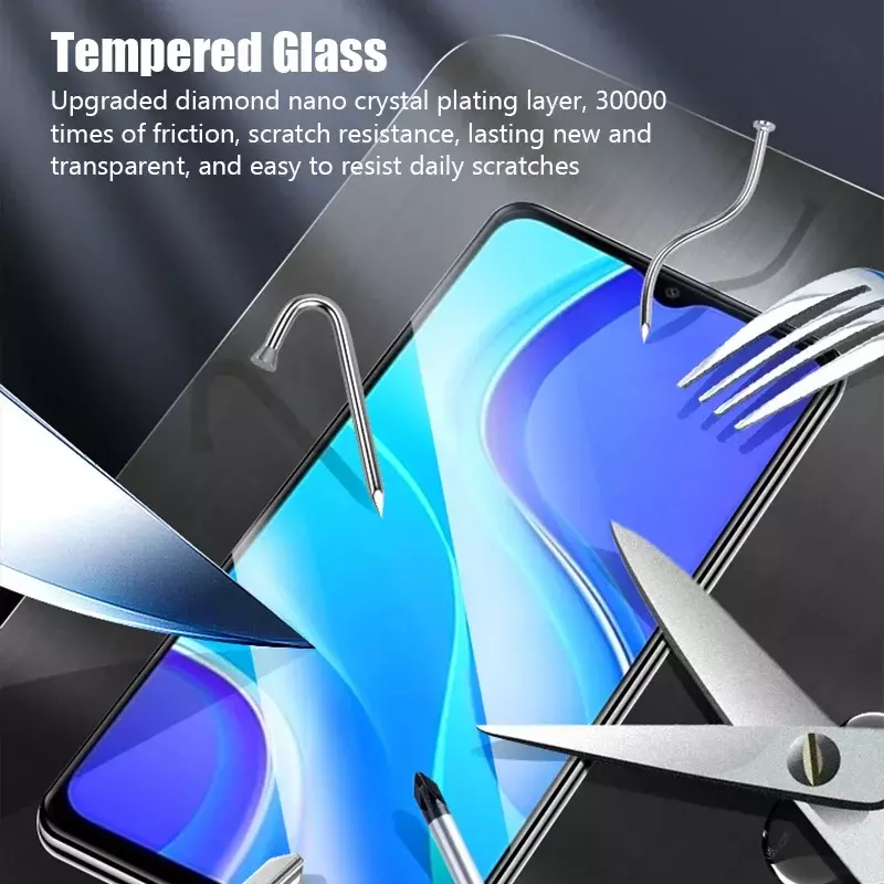 Pelindung layar kaca Tempered, 5 buah untuk Redmi Note 11 12 Pro Plus 5G 11S 10S 9S untuk Redmi Note 10 11 9 8 Pro 5G 10C 9C 9A Glass