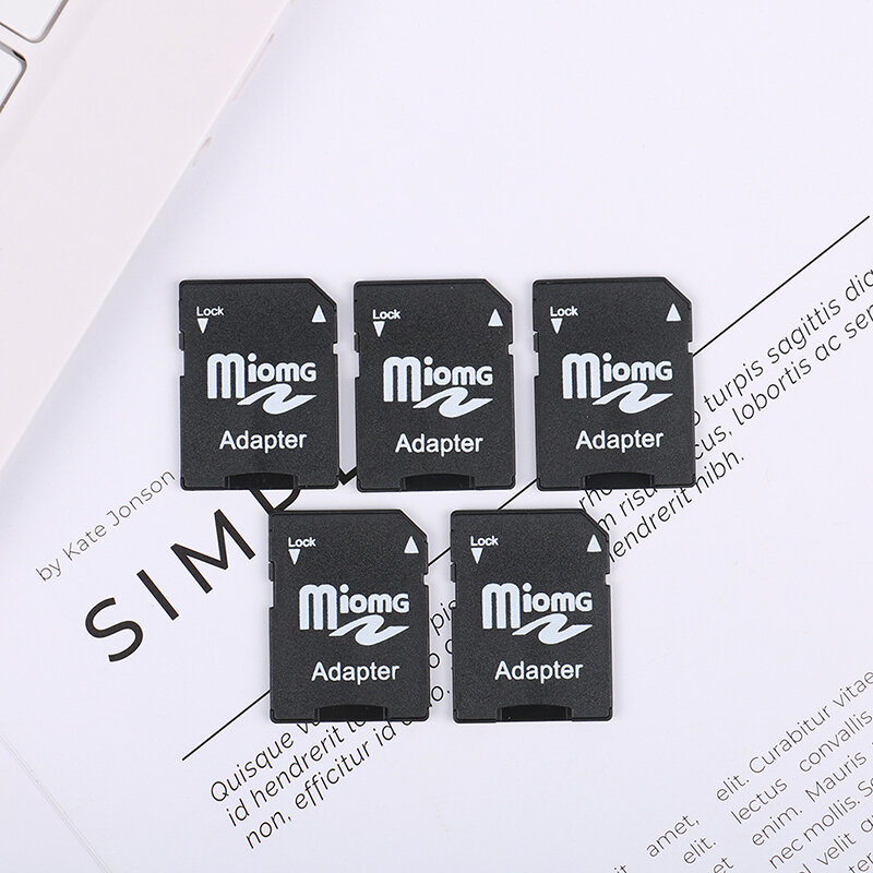Micro SD Trans Flash Memory Card Adapter, TF para SD, HC Converter, preto, 5pcs