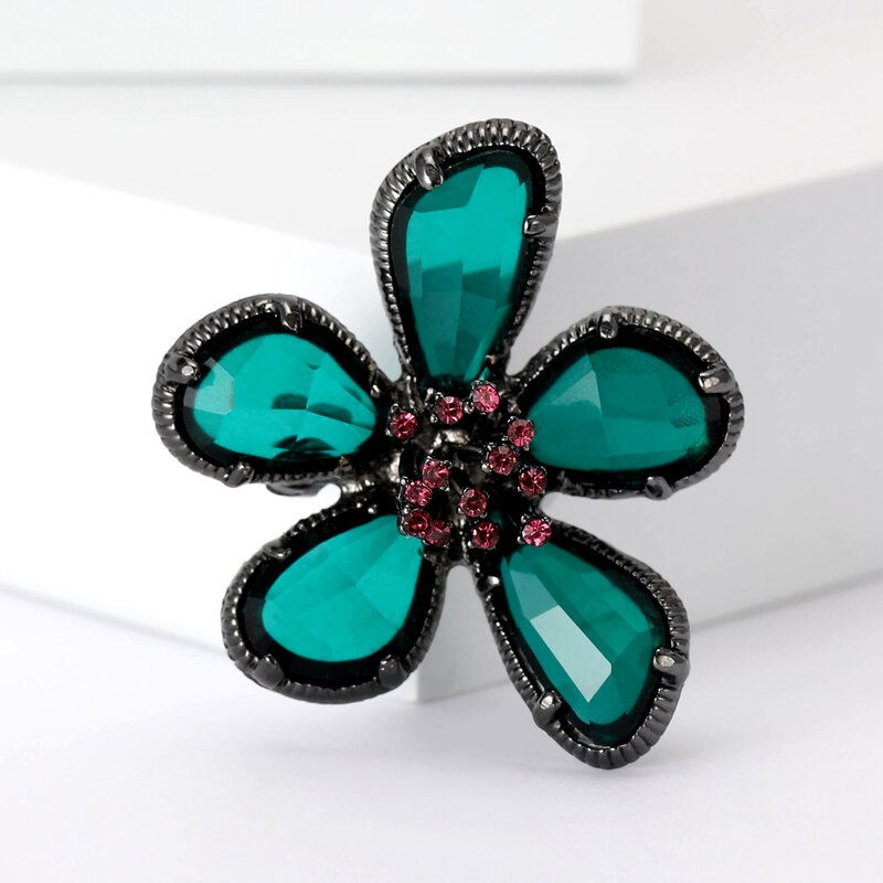 Bros bunga berlian imitasi lucu untuk wanita pin botani uniseks 5 warna tersedia kasual Aksesori pesta hadiah