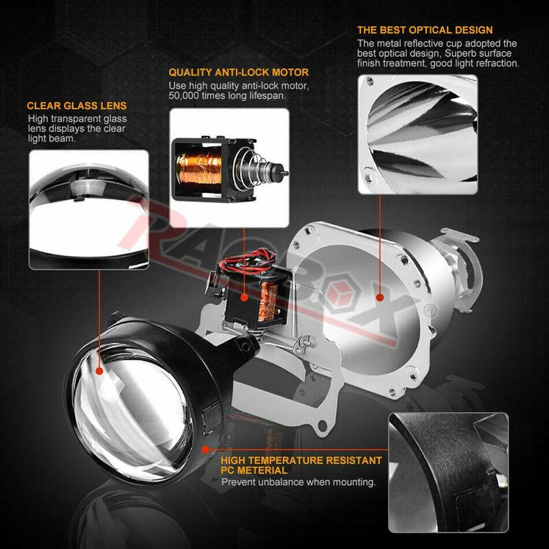 Car HID Projector Lenses H4 H7 Socket LED Lamps For Headlight Car-styling Retrofit Hi/Lo Beam Lens Use H1 Bulbs