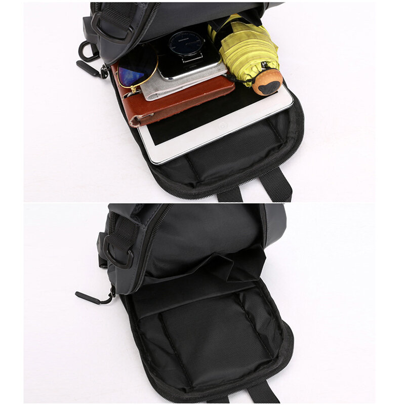 SUUTOOP-Bolso de hombro multifunción USB para hombre, bandolera cruzada, bolsas de pecho impermeables, paquete de viaje, paquete de mensajero para hombre