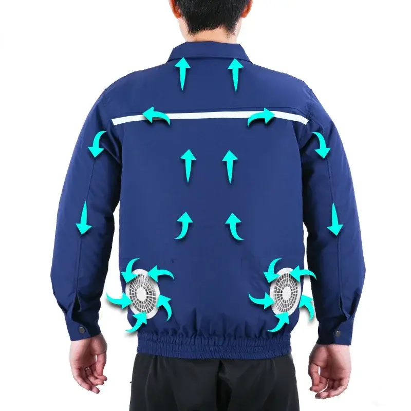 남성용 야외 냉각 선풍기 재킷, 에어컨 의류, 태양 보호 코트, 건설 작업복, 낚시 재킷, 2024 여름