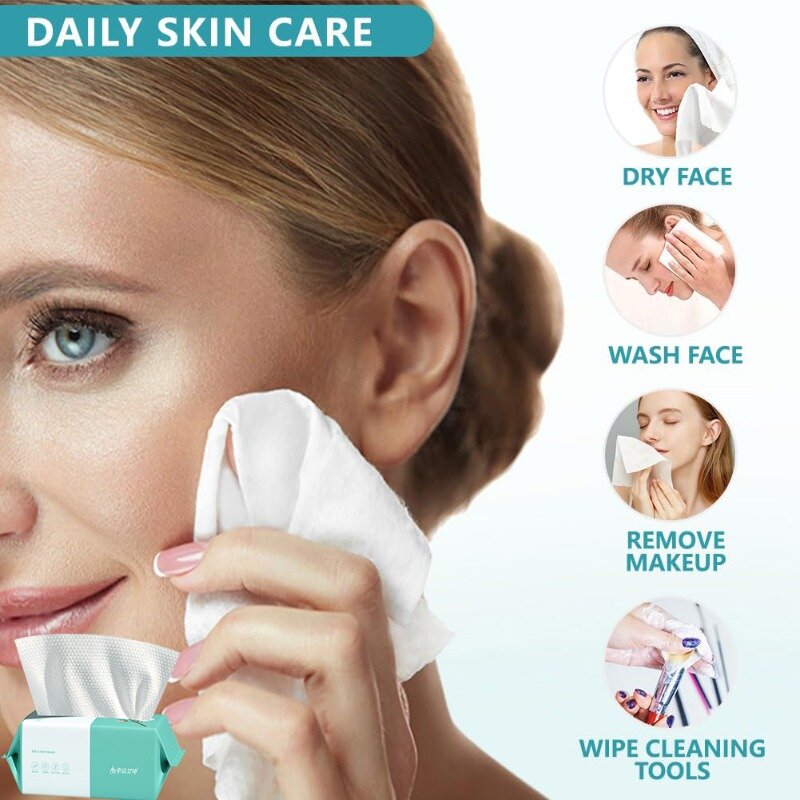 5 paczek (550 szt.) Jednorazowy ręcznik do twarzy bawełniany 100% tkanina bawełniana mokry i suchy makijaż nietkany miękki myjący twarz wielokrotnego użytku