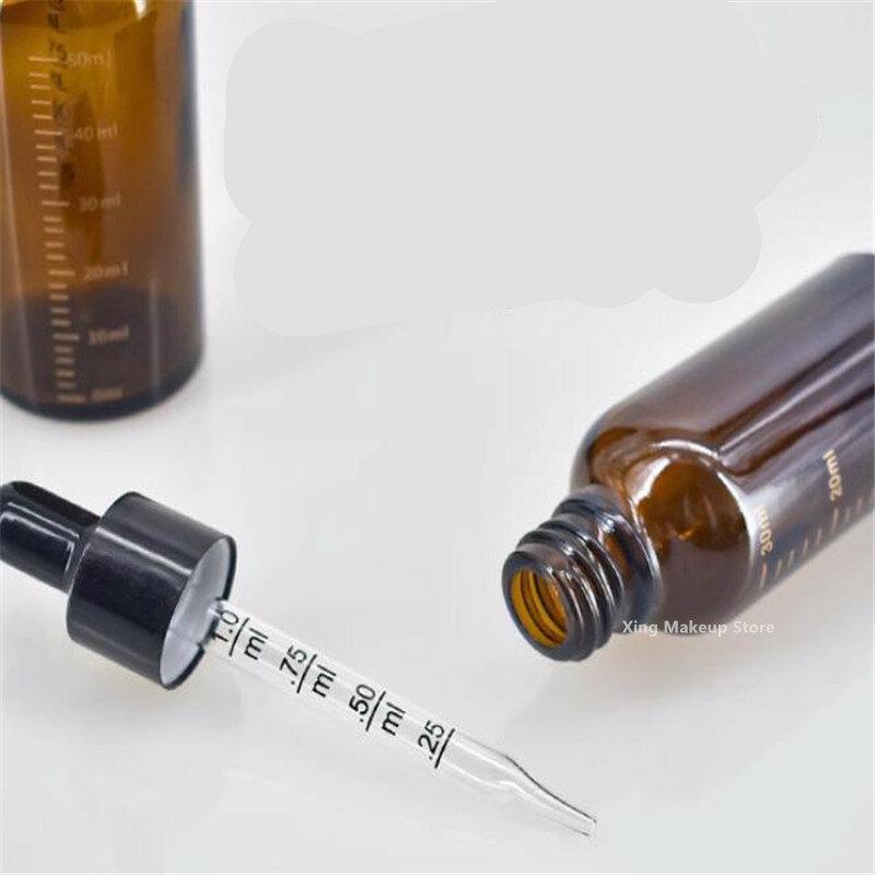 1PC 10ml 50ml 100ml Amber Dropper Bottles With Scale Reagent Eye Drop Aromatherapy Liquid Bottle Travel Refillable Bottles 4#
