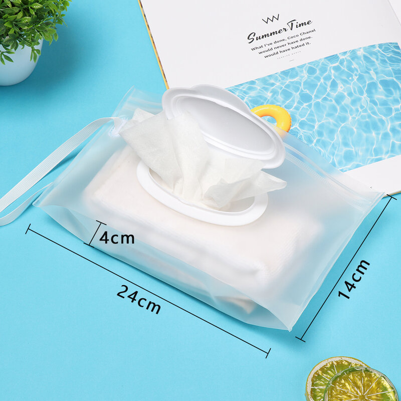 1pc Portable Light Weight Cartoon Baby Kids Wet Wipes Clutch Carrying Bag Wet Paper Tissue Container Dispenser Snap-strap Pouch