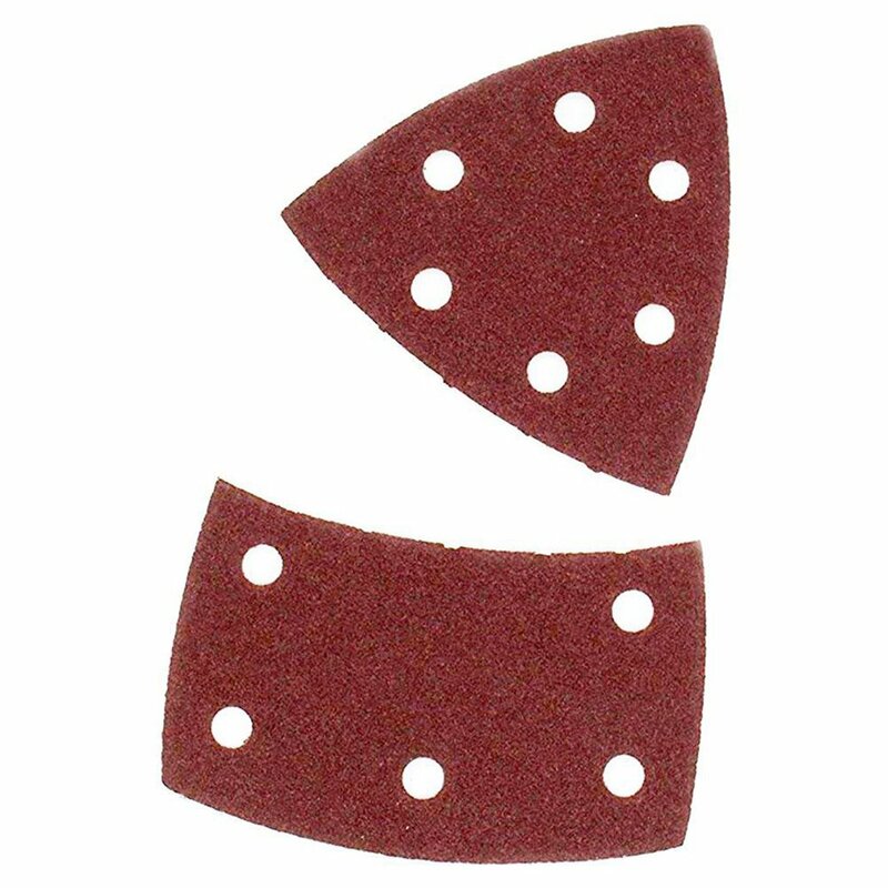 Disco de pulido flocado autoadhesivo, herramientas abrasivas de papel de lija Triangular, bucle de gancho, 4 piezas, rojo, 105x152mm