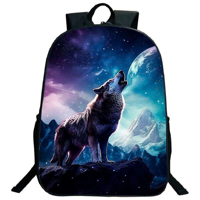 Animal Lion Wolf zaino ragazzi ragazze borse per libri borse da scuola per adolescenti zaino per bambini borse da viaggio zaino giornaliero borsa per Laptop da uomo