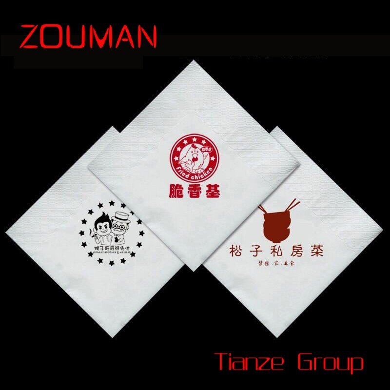 Custom , Custom printed logo %  fiber table napkins paper napkins tissue