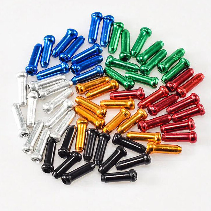 30/50/100Pcs Multiple Colors Aluminum Alloy Bicycle Brake Shifter Inner Cable Tips Wire End Cap Cable Line Core Cap Cover Gear