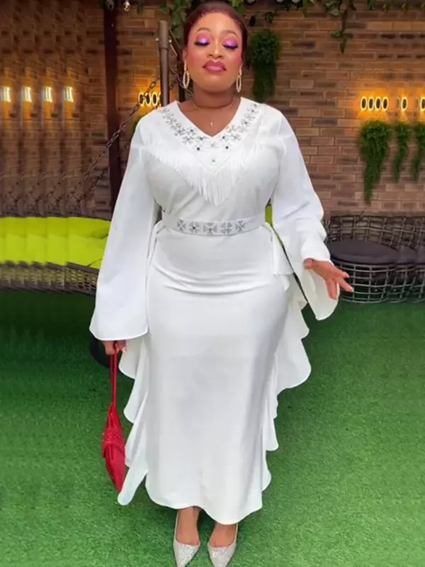 Sukienki afrykańskie dla kobiet L-3XL Plus Size Dashiki Ankara impreza długie odzież z afryki nowe szaty z indyka muzułmańska suknia wieczorowa Kaftan