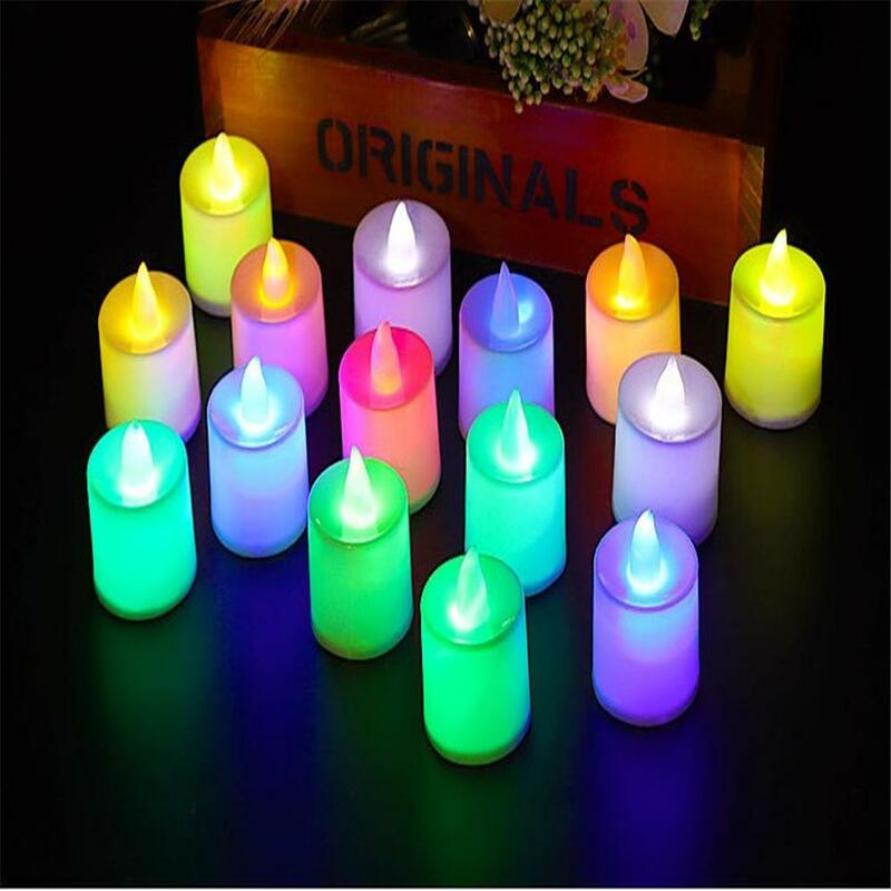 Flameless Led Candle Light Battery Operated Bright Color Lamp Blinking Row Long Lasting Decoration Lights (battery Not Included)