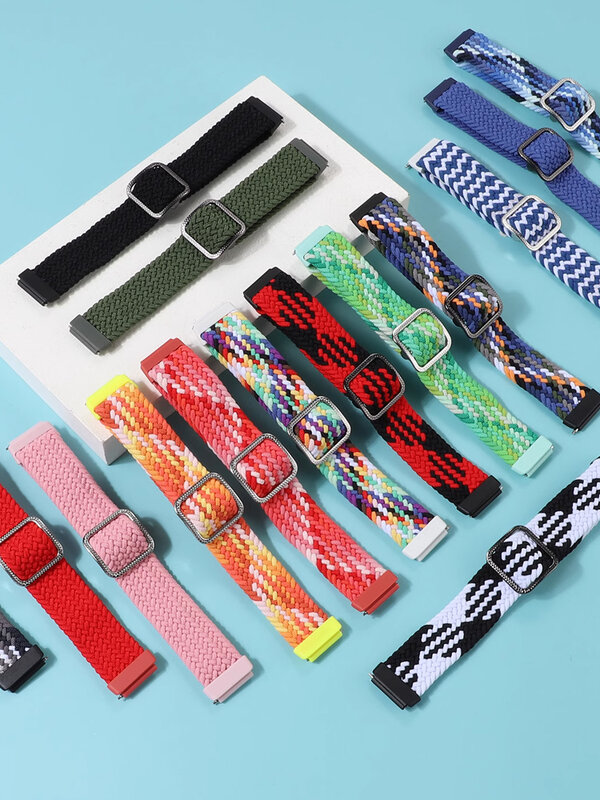 Bracelet tressé réglable pour Huawei Band, bracelet en nylon élastique, bracelet à boucle solo, accessoires, 7, 8, 9