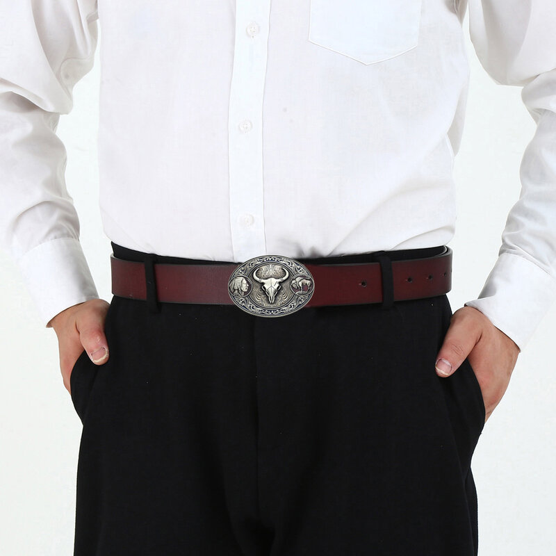Cheapify-hebilla de Cinturón de la libertad de Rodeo vaquero occidental Para hombres, diseño Retro de calavera de vaca tallada, Hebillas Para Cinturón