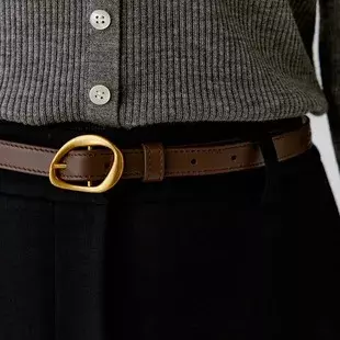 Cinturón de cuero con hebilla para mujer y hombre, cinturón negro fino de diseñador, novedad de primavera, 2024