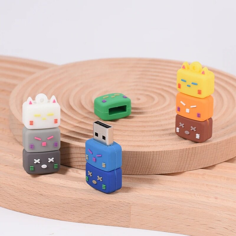JASTER-Clé USB trois chats mignons pour enfants, clé USB de dessin animé, disque U, capacité réelle de 64 Go, 32 Go, 16 Go, 128 Go, cadeaux