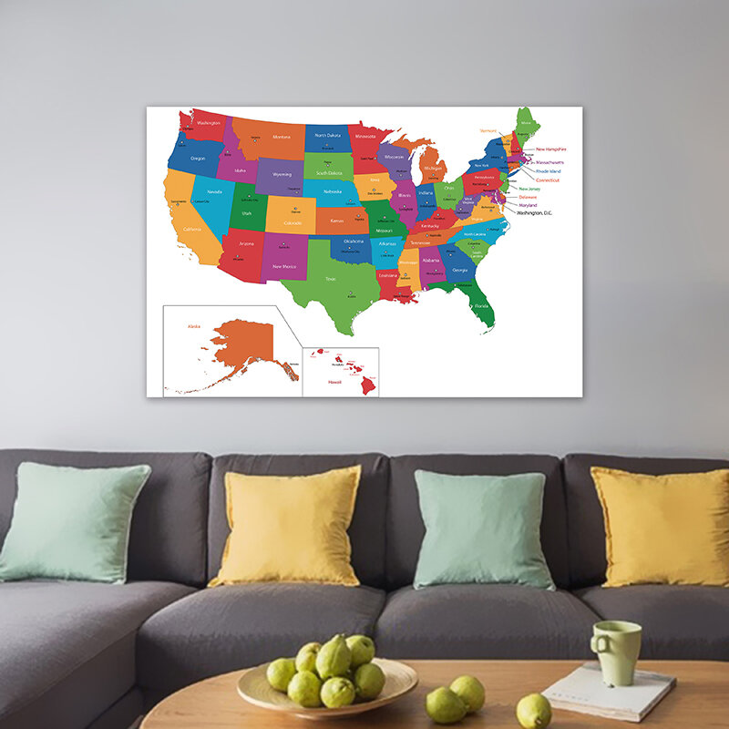 150*100 см карта США настенные плакаты без рамки принты на холсте картины для гостиной домашний декор детские школьные принадлежности