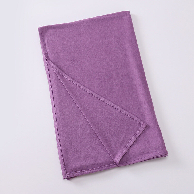 75*175CM Mercerized Cotton Fabric Fabric Wrap Scarf Muslim Convenient Turban Malaysian Fashion Warm Solid Color Scarf