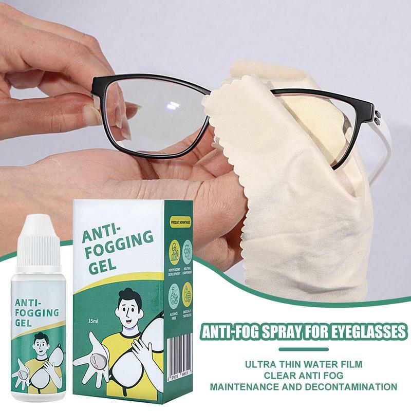 Spray anti-brouillard pour lunettes, dél'offre bueur longue durée pour lunettes, spray anti-brouillard portable pour vitres, nettoyant efficace pour miroirs de maison, 15ml
