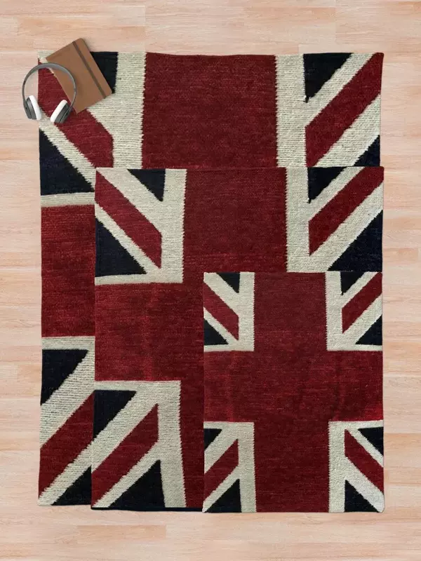 Couverture à carreaux en peluche douce personnalisée, couverture épaissie de luxe, drapeau du Royaume-Uni